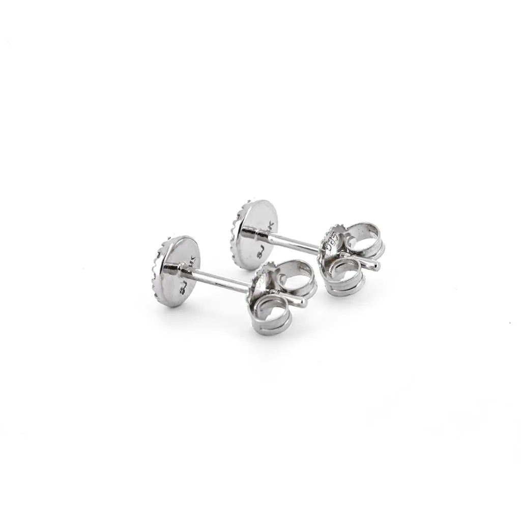 0.17ctw Diamond Cluster Earrings - White Gold