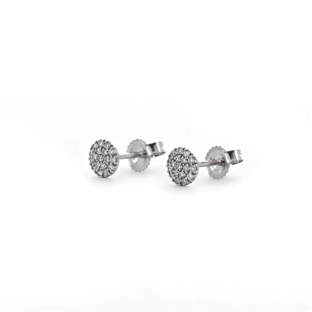 0.17ctw Diamond Cluster Earrings - White Gold