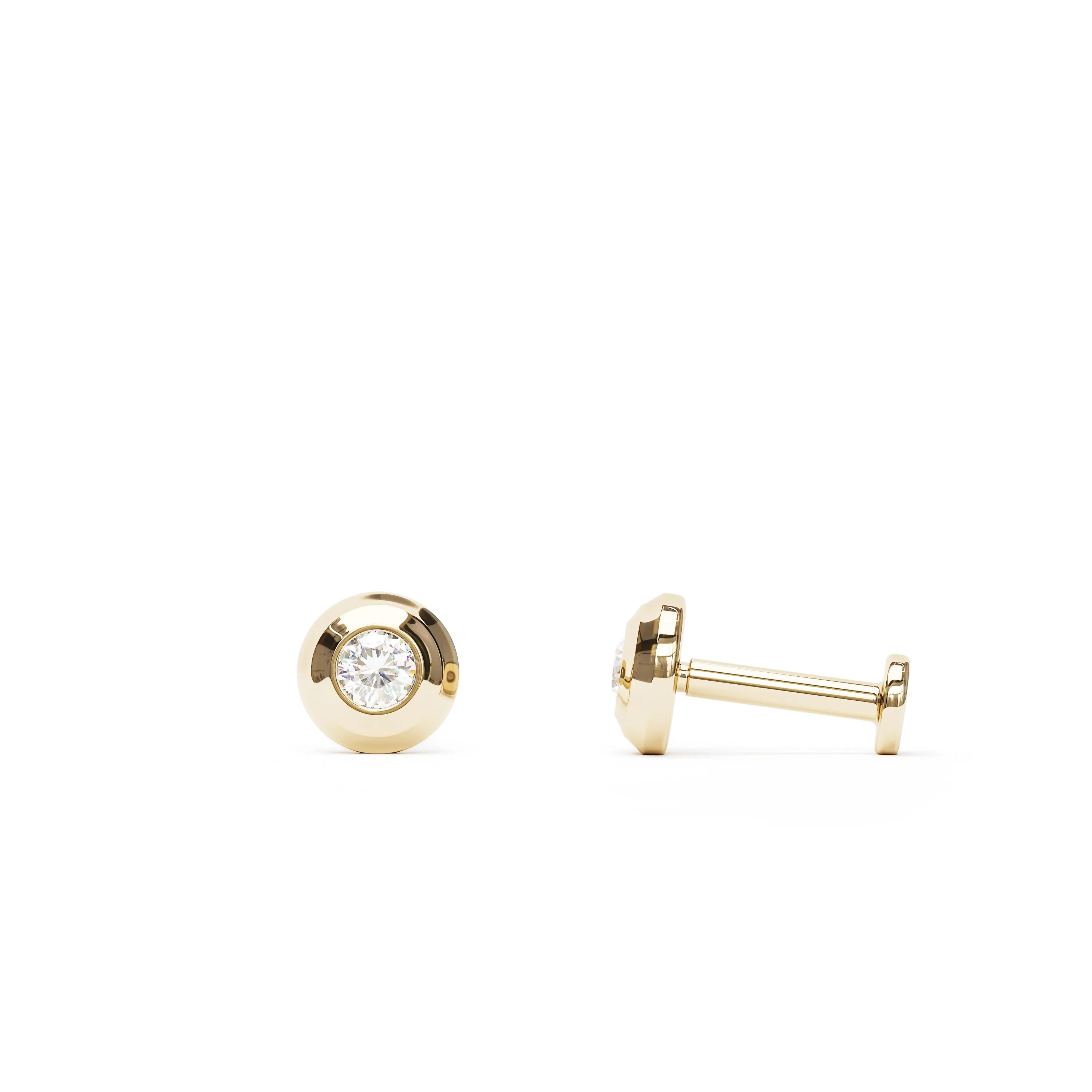 14K Gold 2mm Diamond Solitaire Stud