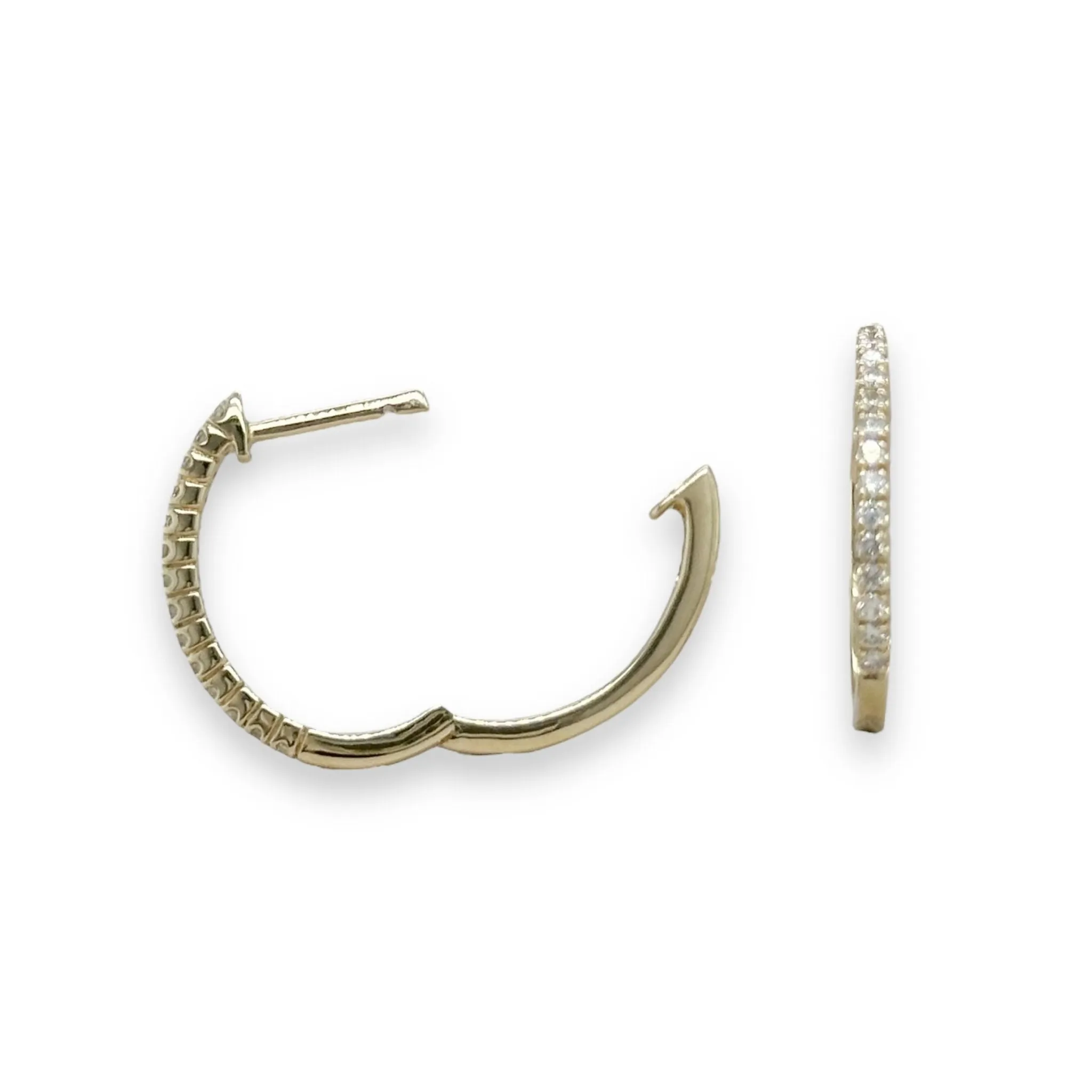 14K Y Gold 0.20ctw Oval Diamond Hoop Earrings