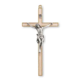 7 Pearlized White Cross w/ Genuine Pewter Corpus