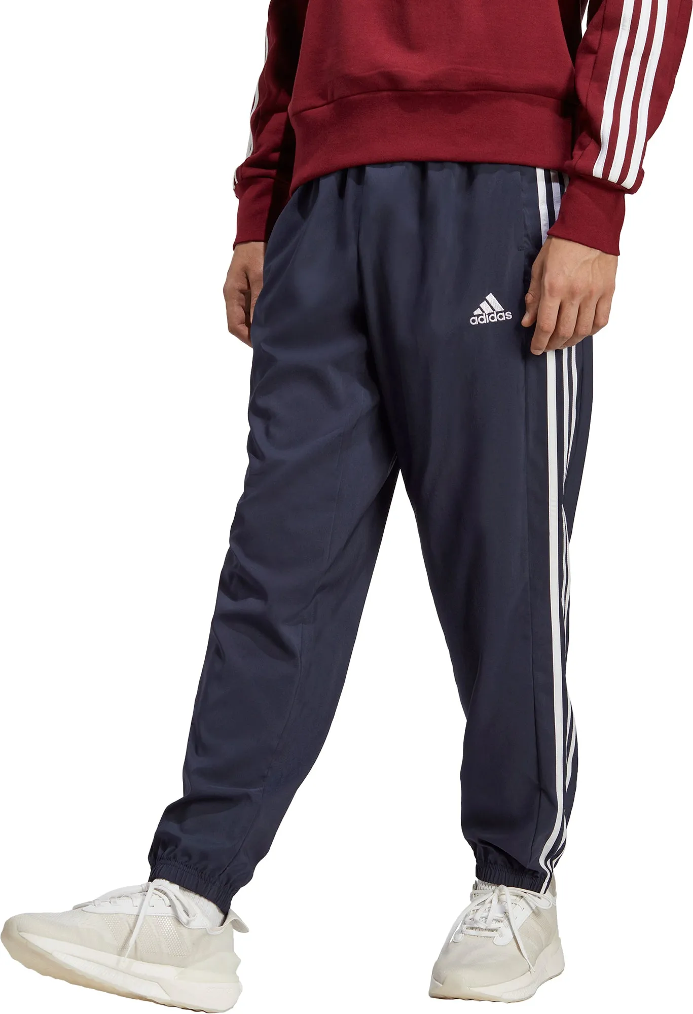 adidas AeroReady Essentials Woven 3 Stripes Mens Joggers- Navy