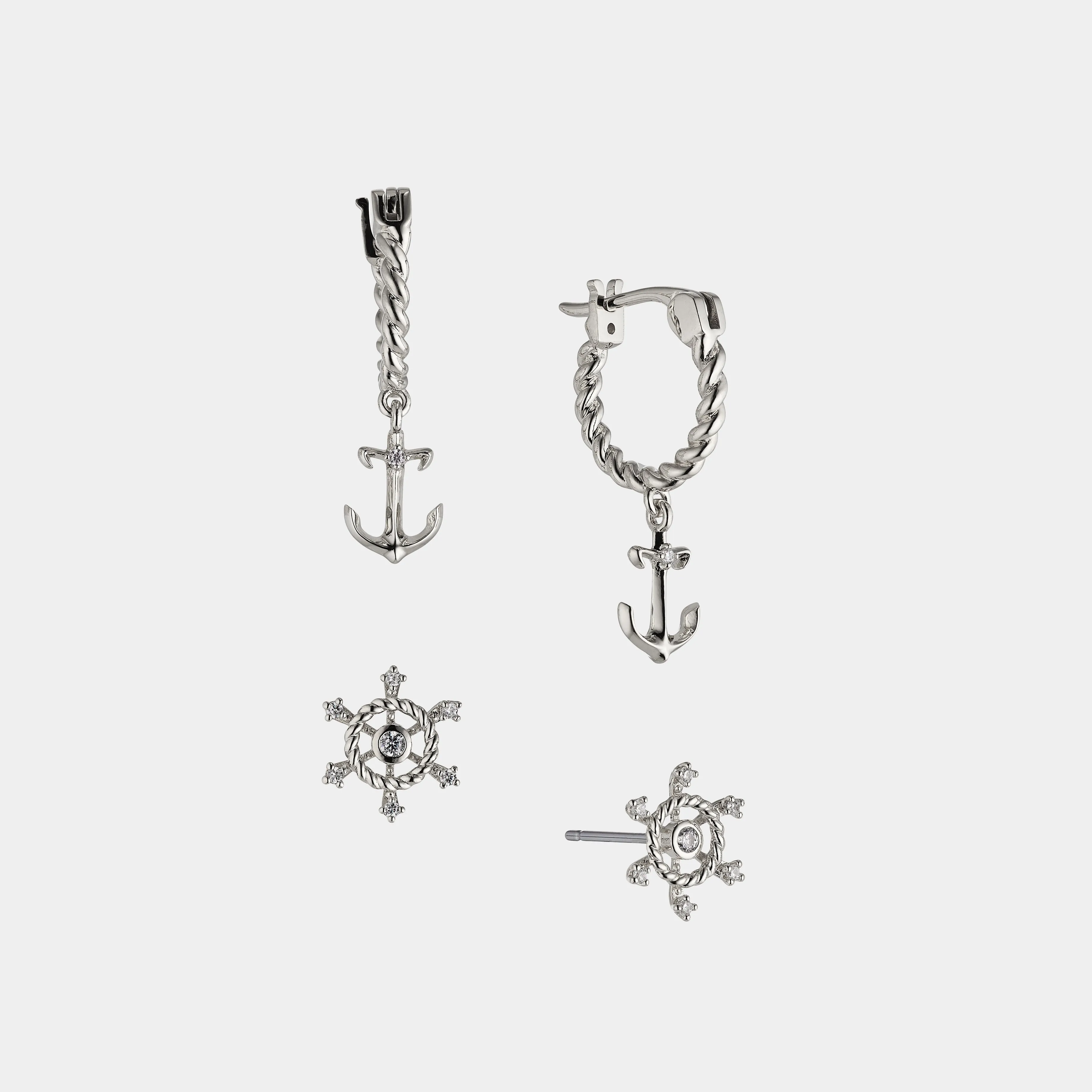 AJOA VACAY HELM AND ANCHOR SET OF EARRINGS