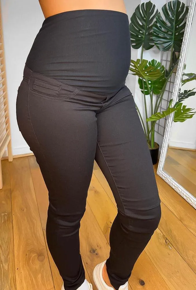 All Black Bump Cover Maternity Jeans