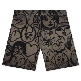 All Over Family Boxing Fit Shorts - Khaki