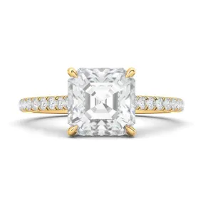 Asscher Cut Pave Diamond Ring