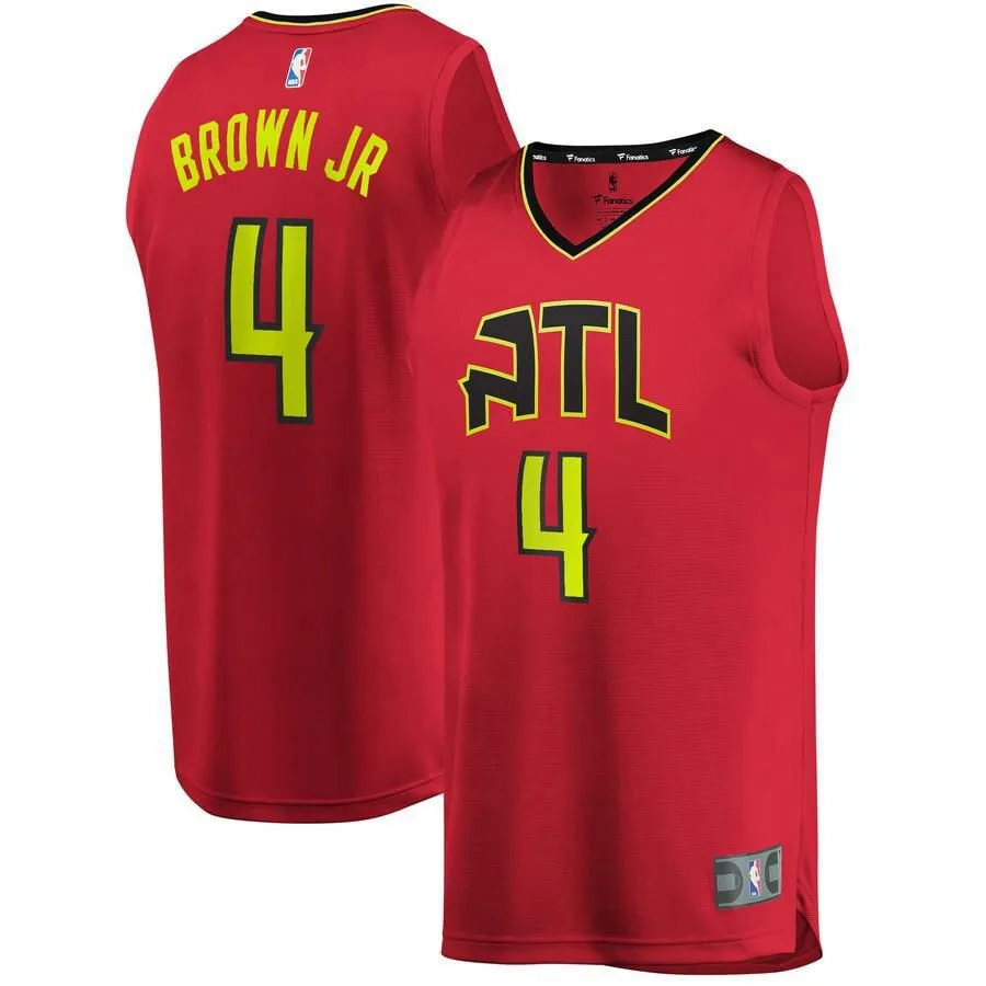 Atlanta Hawks Charlie Brown Jr. Fanatics Branded Fast Break Player Statement Jersey Kids - Red | Ireland W4727I4