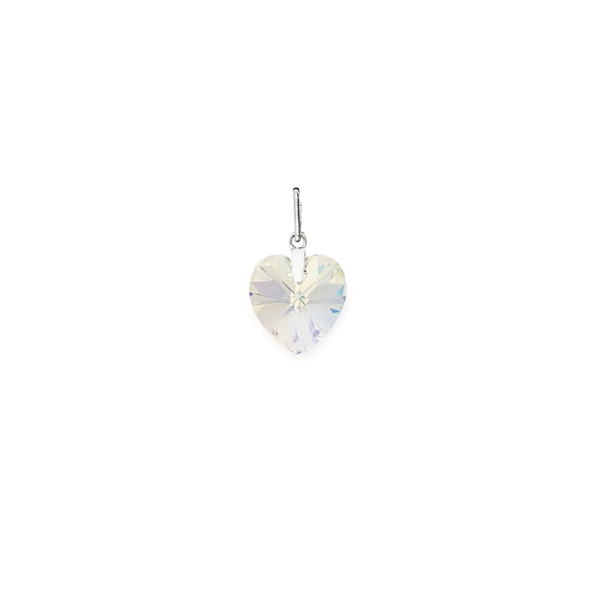 Aurora Borealis Heart Crystal Charm