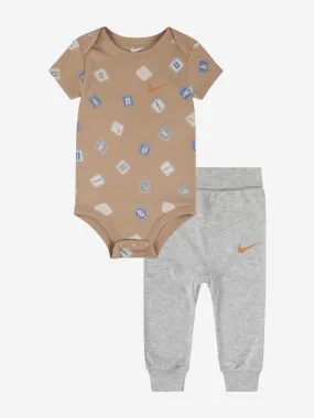 Baby AOP Bodysuit And Leggings Set in Beige