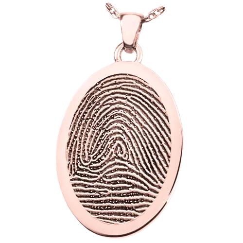 B&B Fingerprint Oval Pendant