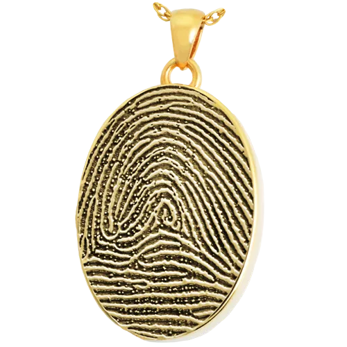 B&B Fingerprint Oval Pendant