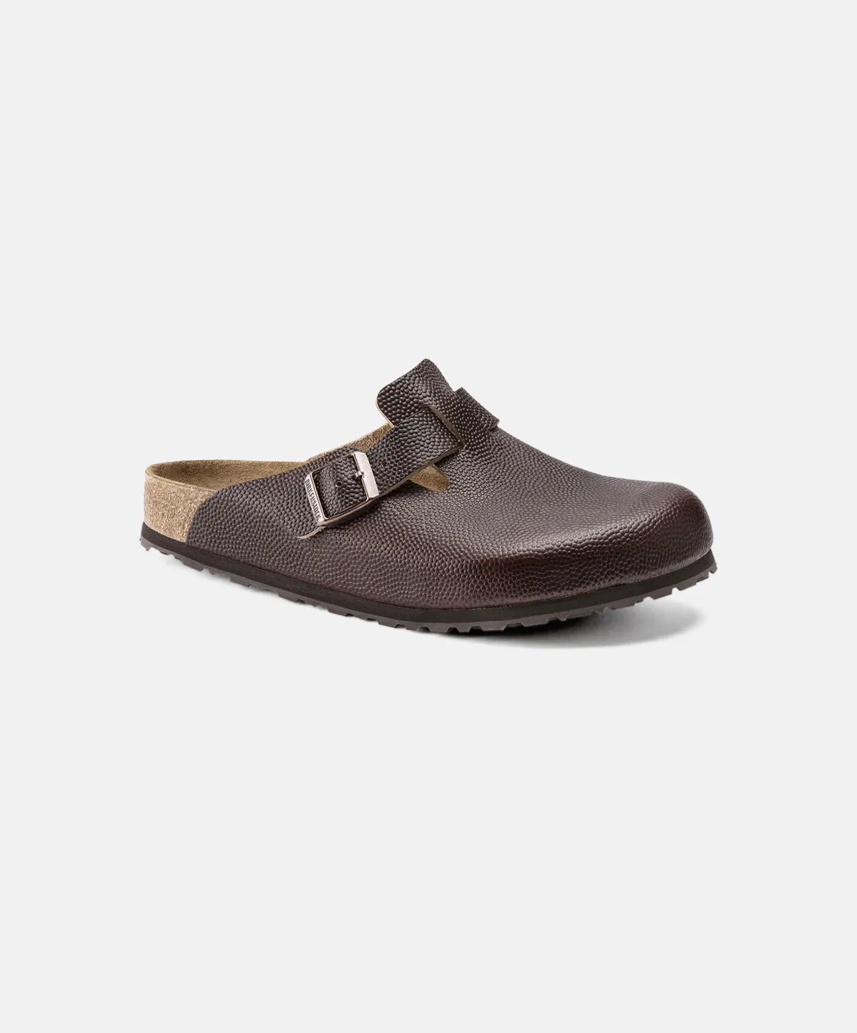 Birkenstock Boston Embossed Natural Leather Horween Roast Clogs