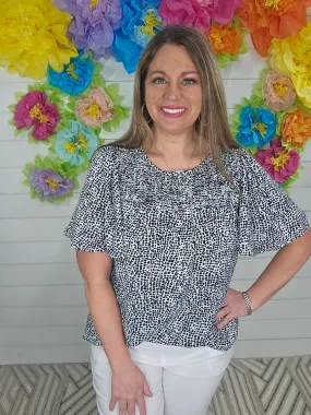 BLACK DOT  PRINT TOP