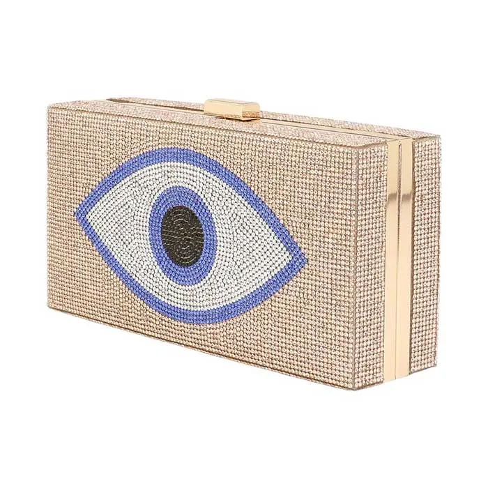 Bling Evil Eye Box Evening Clutch Bag Crossbody Bag