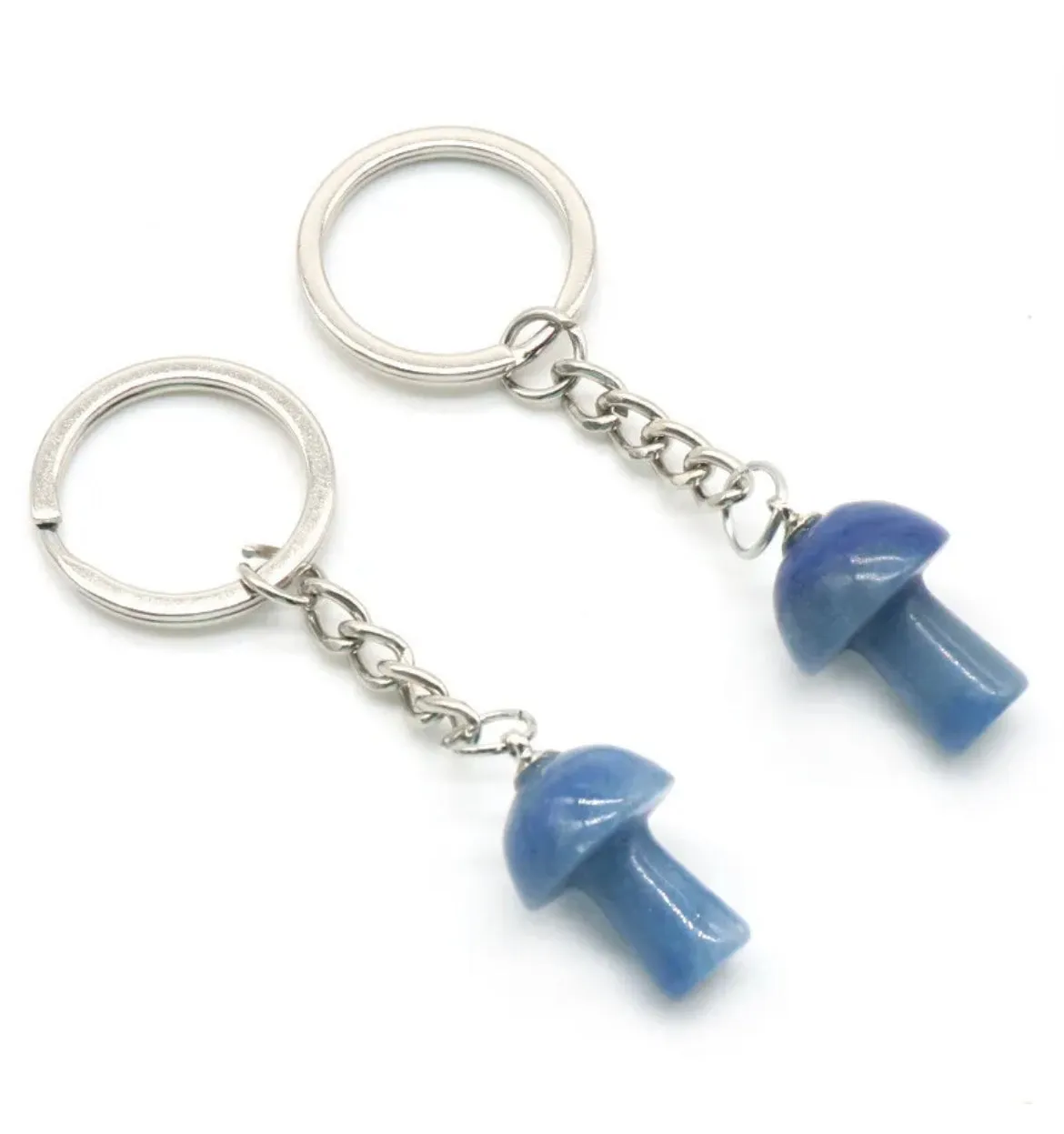 Blue Aventurine Mushroom Keychain