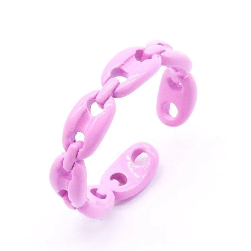 Chain Link Enamel Ring