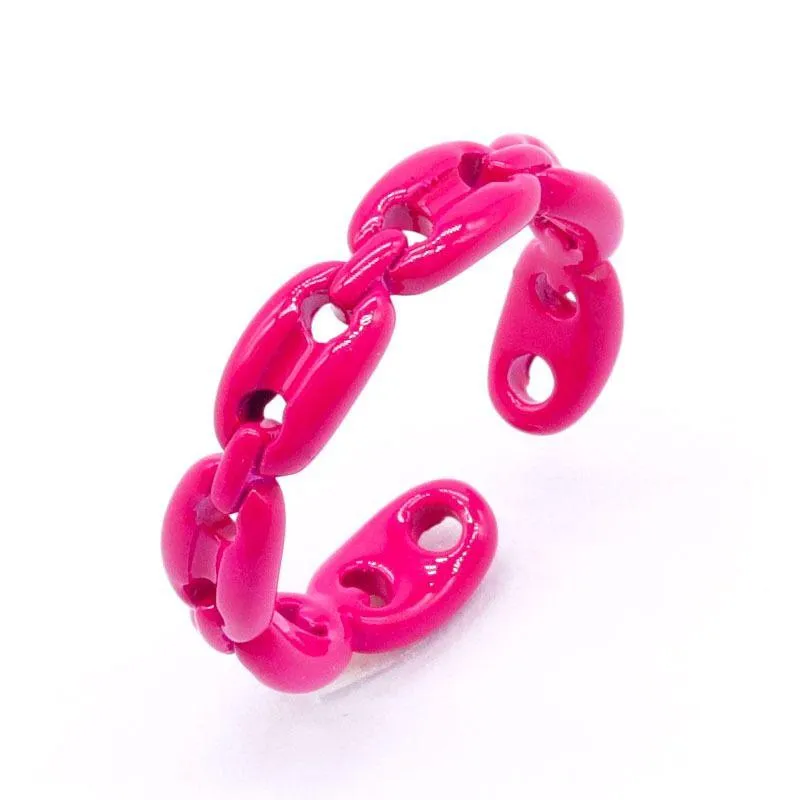 Chain Link Enamel Ring