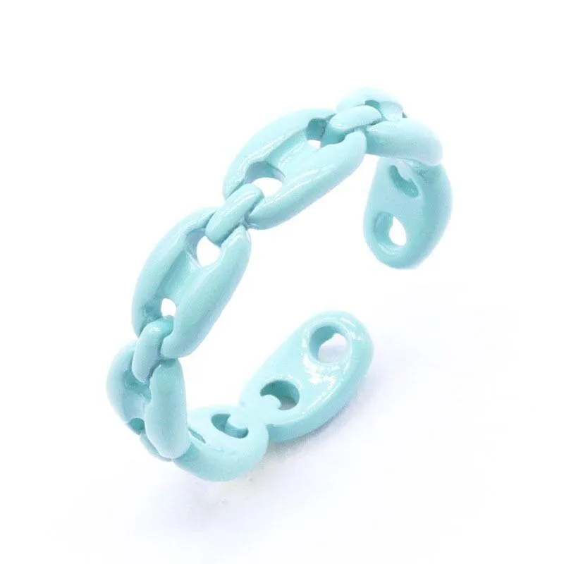 Chain Link Enamel Ring