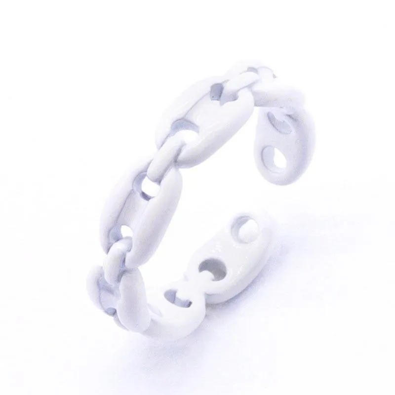 Chain Link Enamel Ring