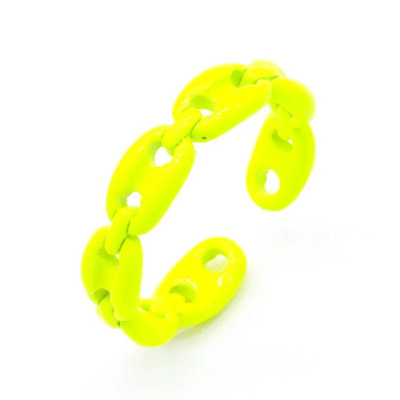 Chain Link Enamel Ring