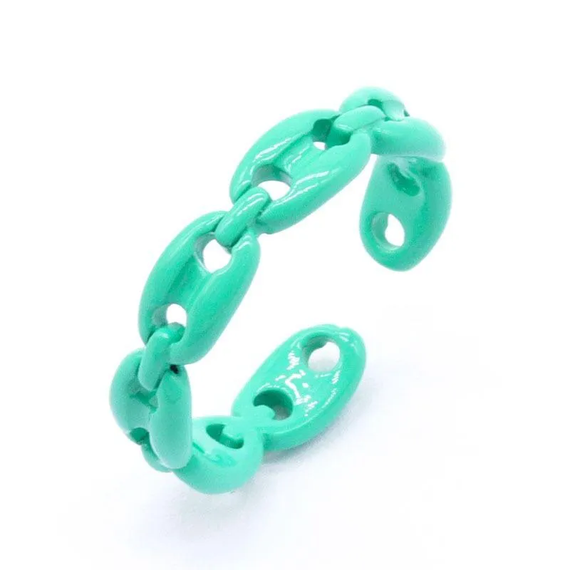 Chain Link Enamel Ring