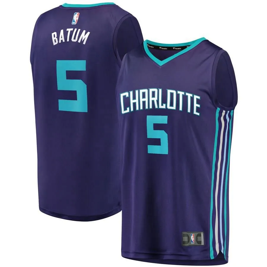 Charlotte Hornets Nicolas Batum Fanatics Branded Replica Fast Break Player Statement Jersey Kids - Purple | Ireland K9669G9