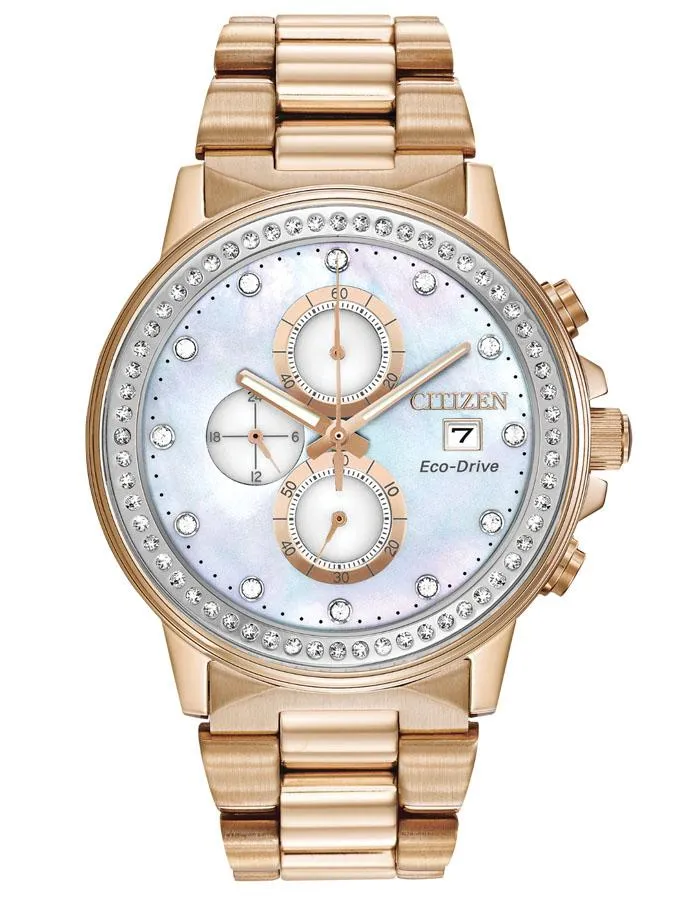 Citizen Eco-Drive Chandler Watch - Chronograph - Rose Gold -Mother of Pearl