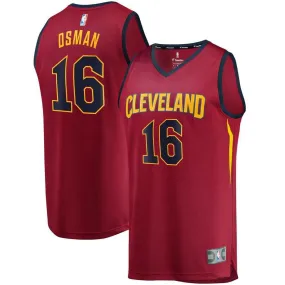 Cleveland Cavaliers Cedi Osman Fanatics Branded Replica Road Fast Break Icon Jersey Kids - Burgundy | Ireland M8695T6