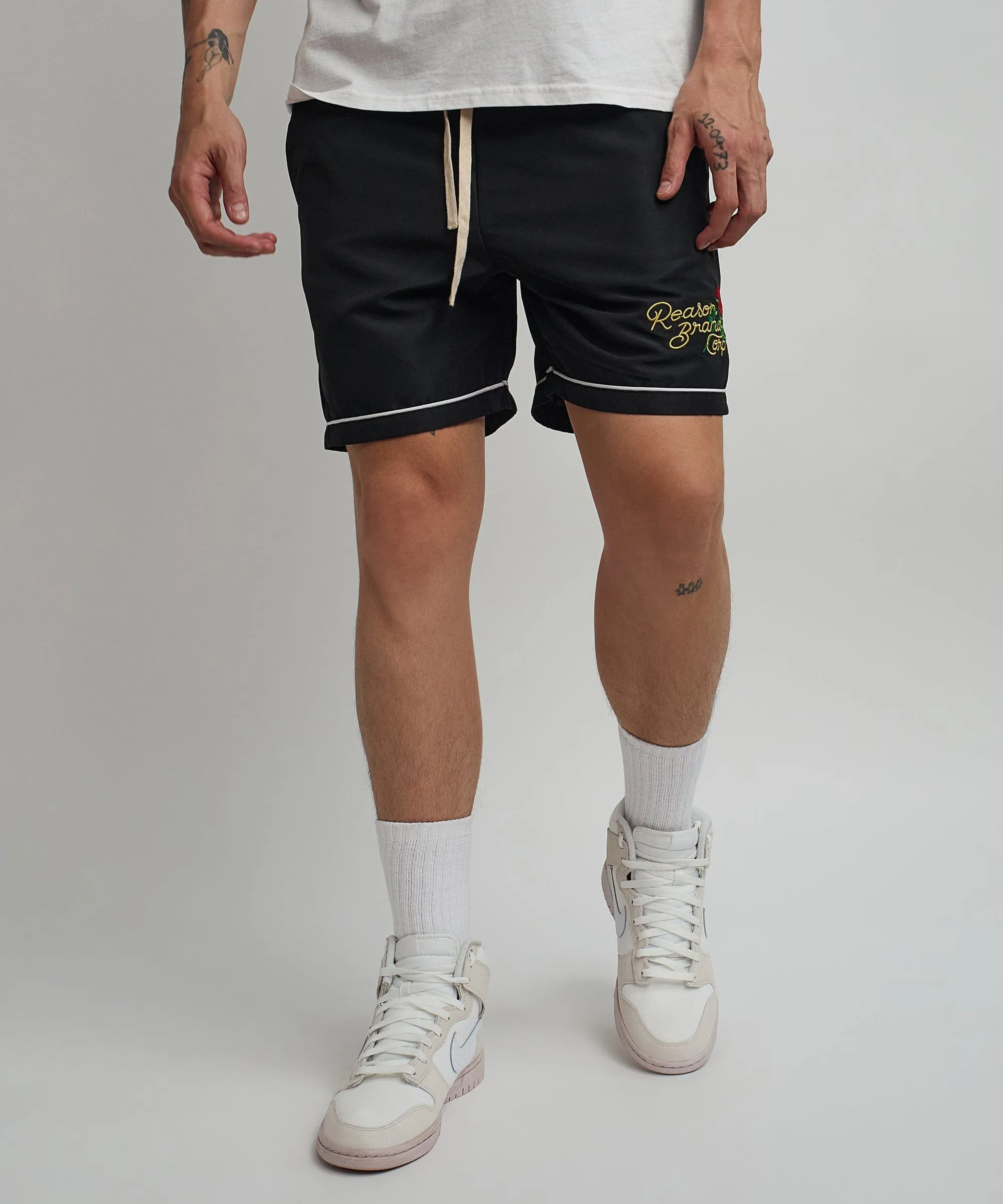 Clubmaster Embroidered Shorts - Black