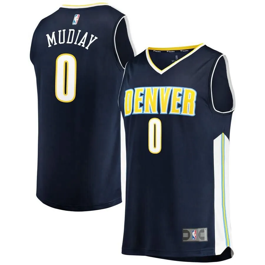 Denver Nuggets Emmanuel Mudiay Fanatics Branded Replica Fast Break Icon Jersey Kids - Navy | Ireland C3703X5