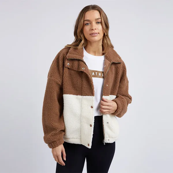 Derby Teddy Jacket - Vintage White   Tan