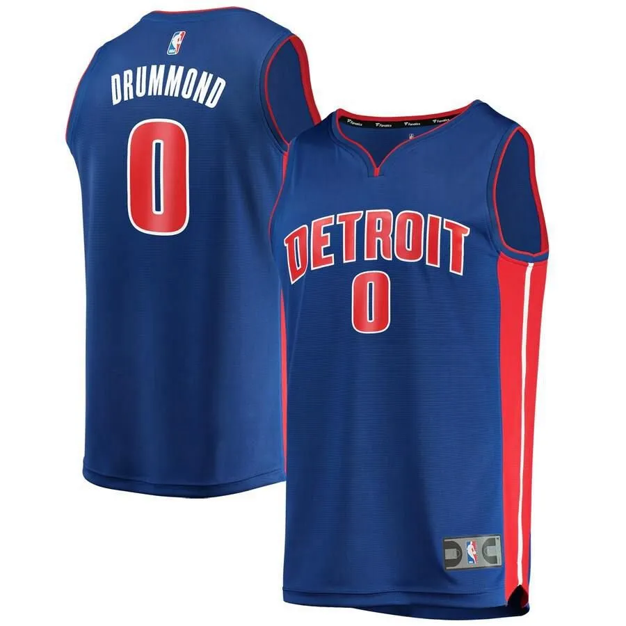 Detroit Pistons Andre Drummond Fanatics Branded Replica Fast Break Icon Jersey Kids - Blue | Ireland R1915N1