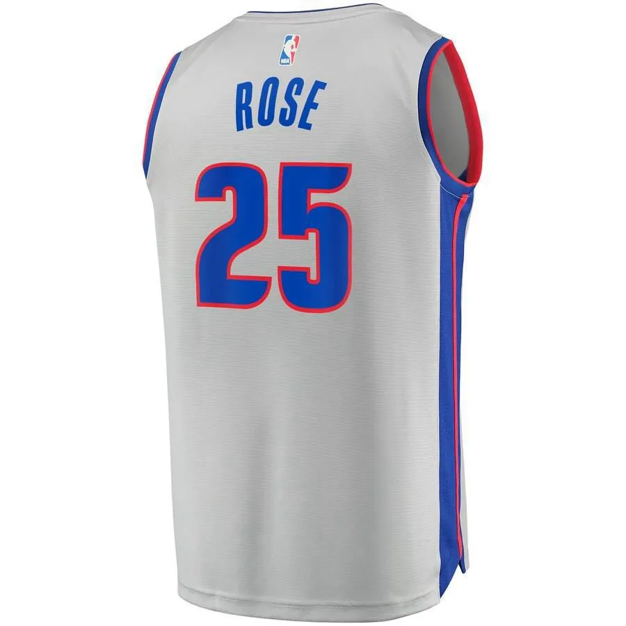 Detroit Pistons Derrick Rose Fanatics Branded Replica Fast Break Player Statement Jersey Kids - Grey | Ireland S8352U2