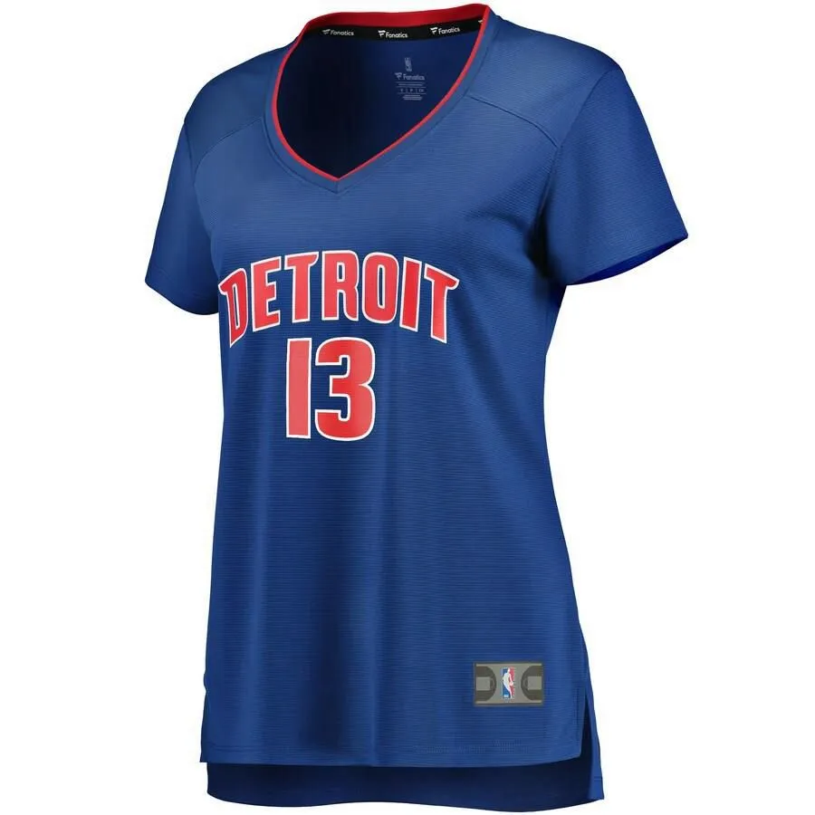 Detroit Pistons Khyri Thomas Fanatics Branded Replica Fast Break Player Icon Jersey Womens - Blue | Ireland E1510P8