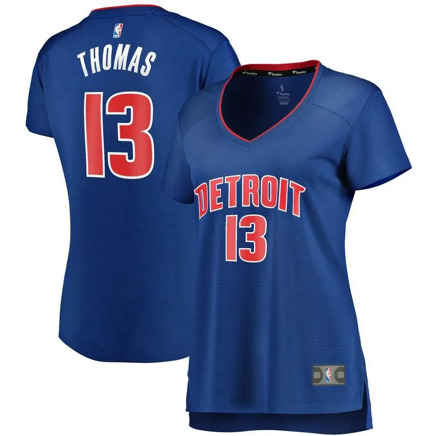 Detroit Pistons Khyri Thomas Fanatics Branded Replica Fast Break Player Icon Jersey Womens - Blue | Ireland E1510P8