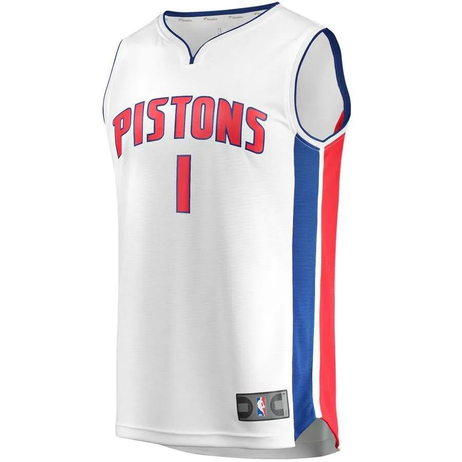 Detroit Pistons Reggie Jackson Fanatics Branded Replica Fast Break Player Association Jersey Kids - White | Ireland L1385F9