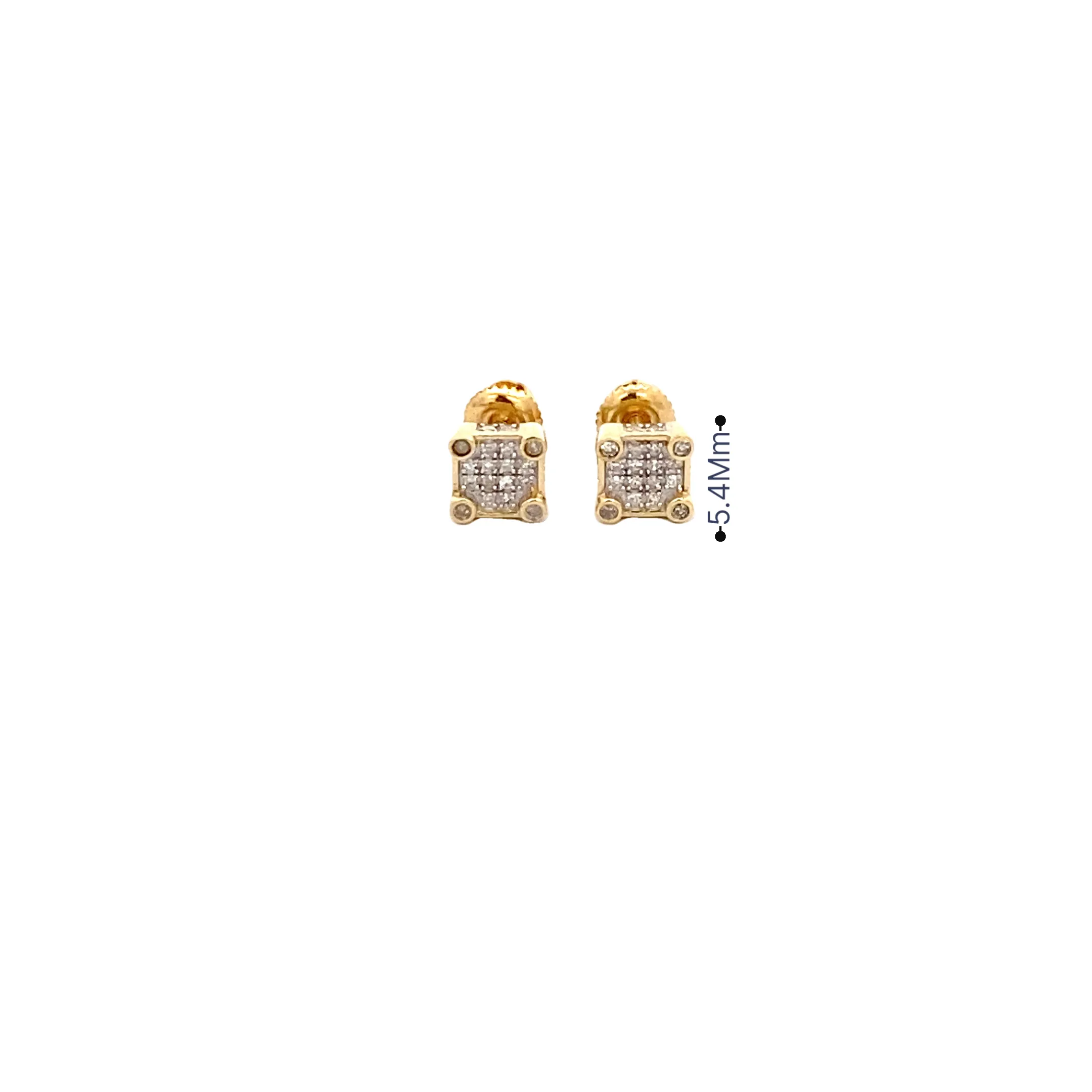 Diamond 0.14Ctw Xsmall Square Shaped Earrings