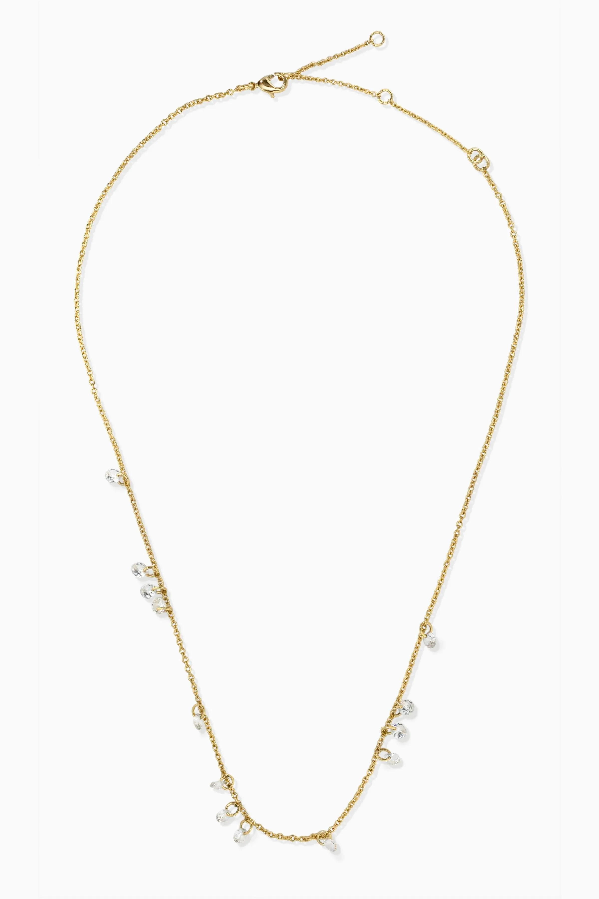 Dripping in Diamonds Delicate Necklace - Gold