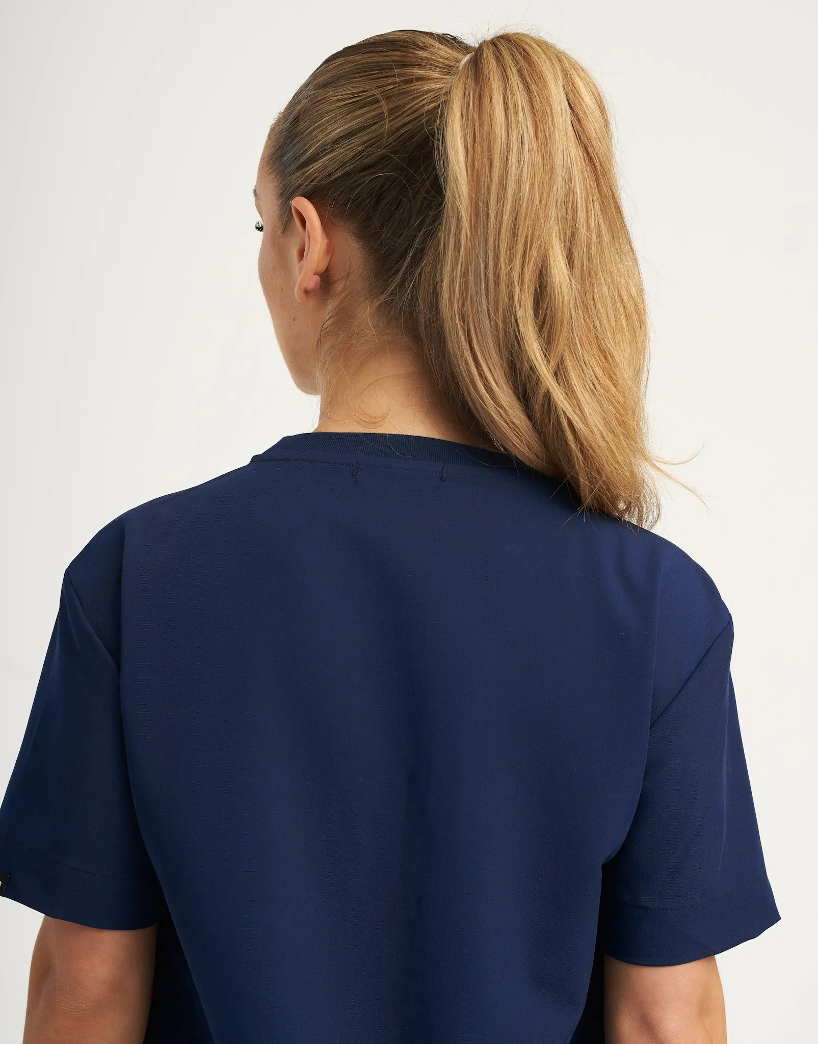 Essential Crewneck Scrub Top - True Navy