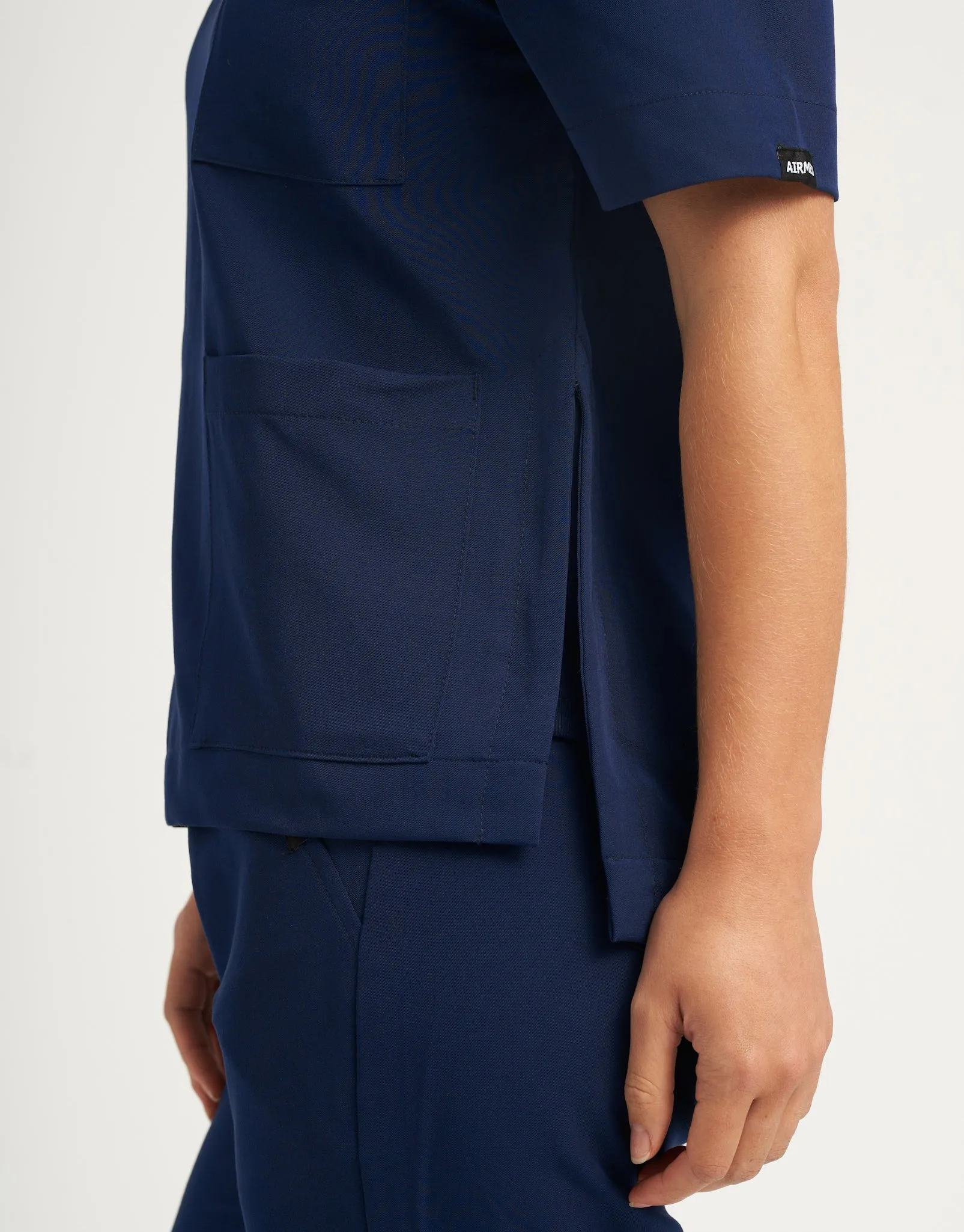 Essential Crewneck Scrub Top - True Navy