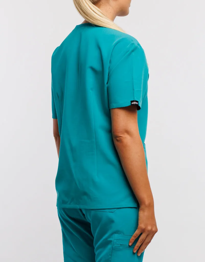 Essential V Neck Scrub Top - Sydney Teal