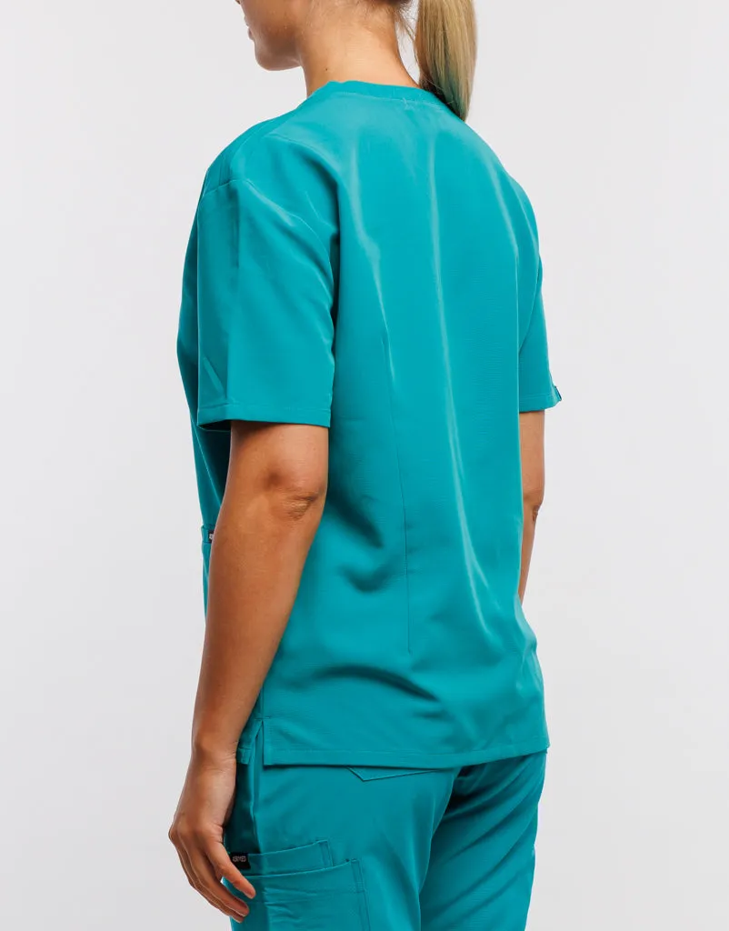 Essential V Neck Scrub Top - Sydney Teal