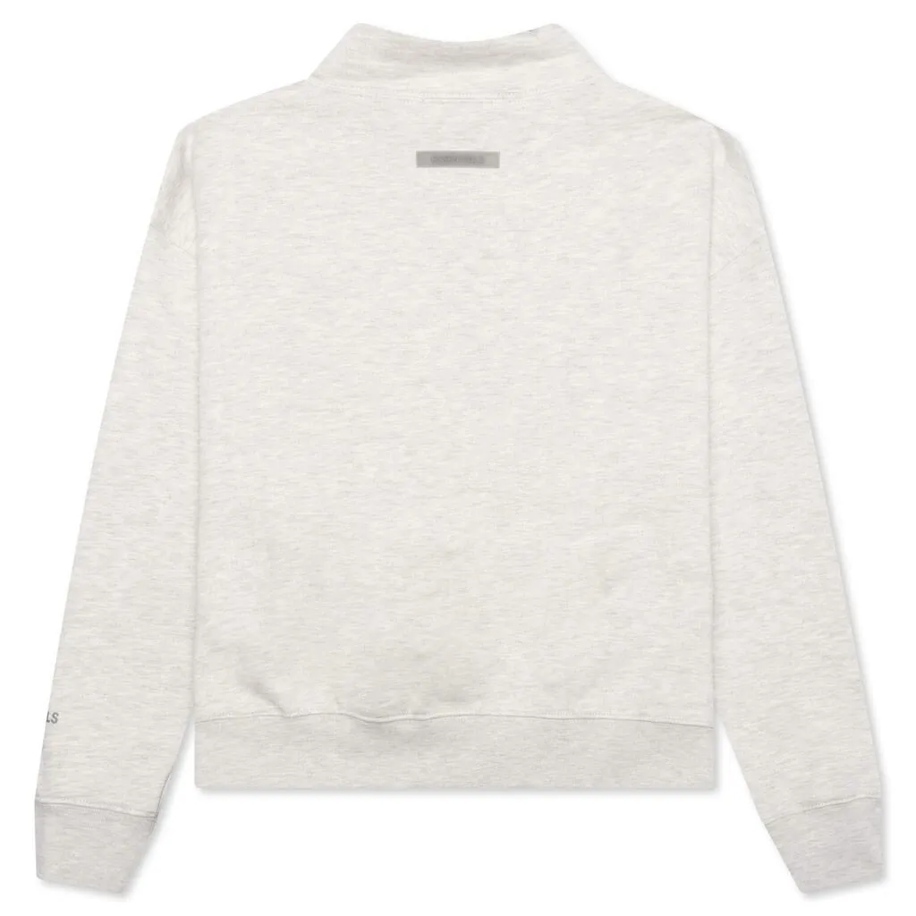 Essentials Kid's Pullover Mockneck - Light Heather Oatmeal