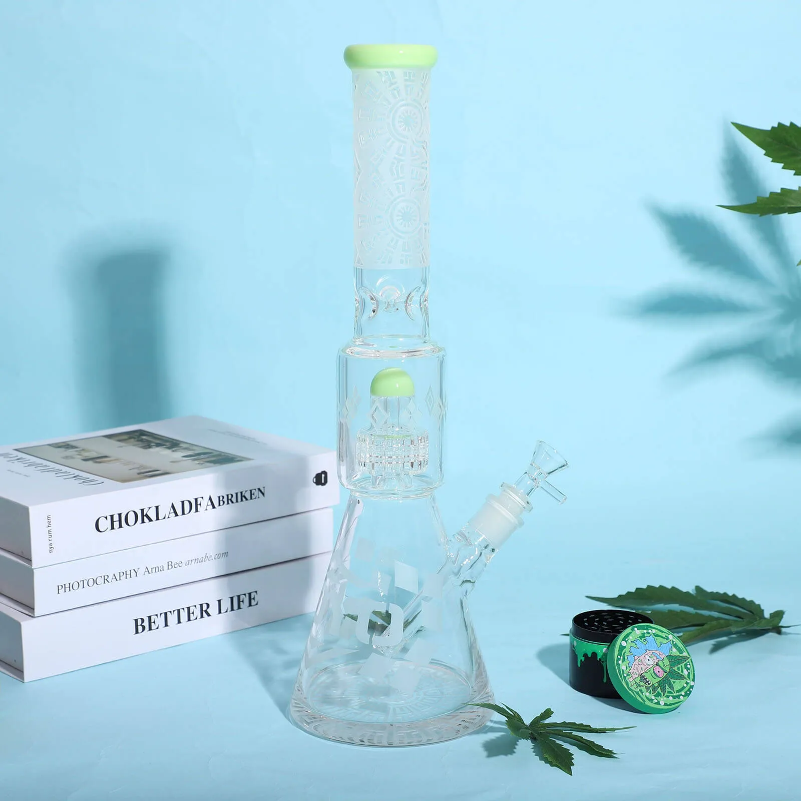 Frosted Sacred Geometry Beaker Bong Matrix Perc