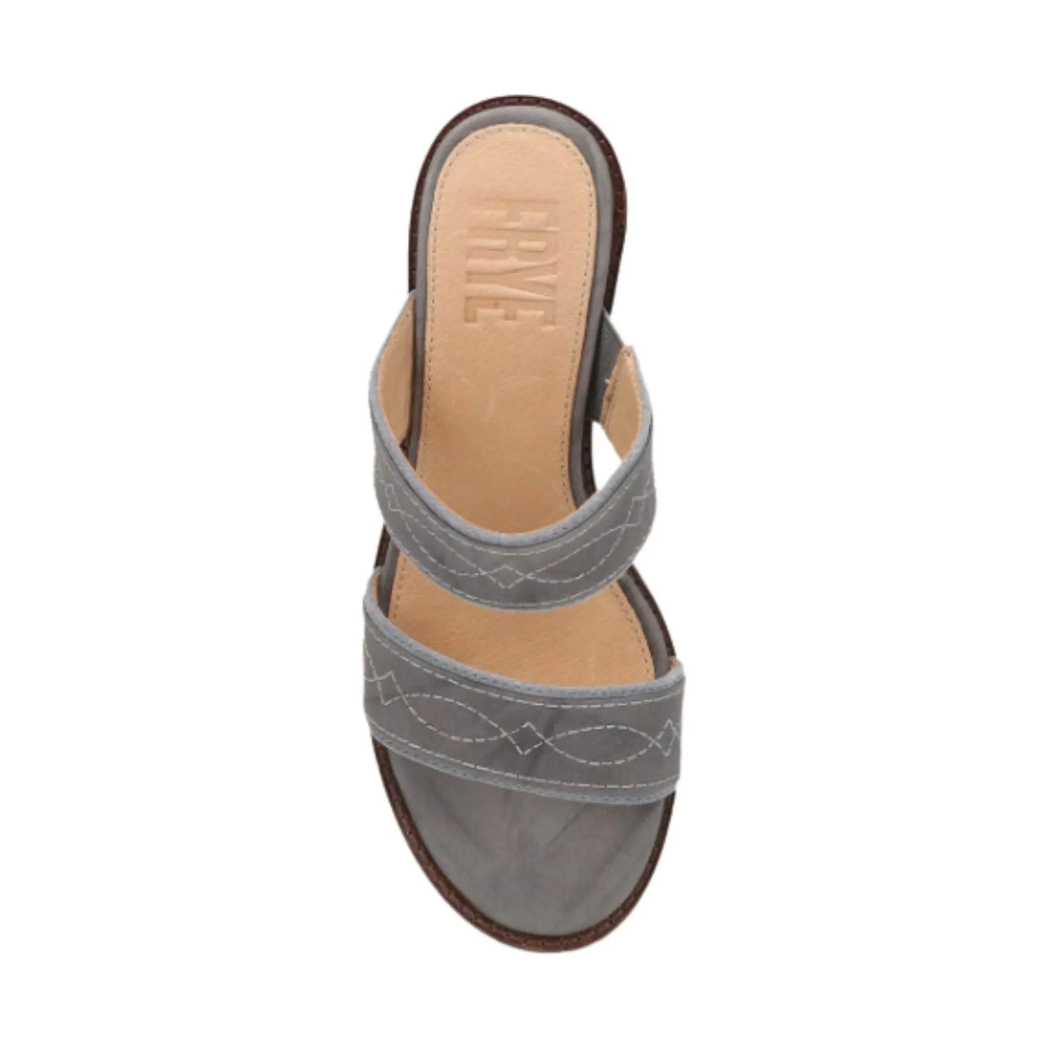 Frye Women's Pipa Woodstock 2 Band Platform Sandal - Grey Sky