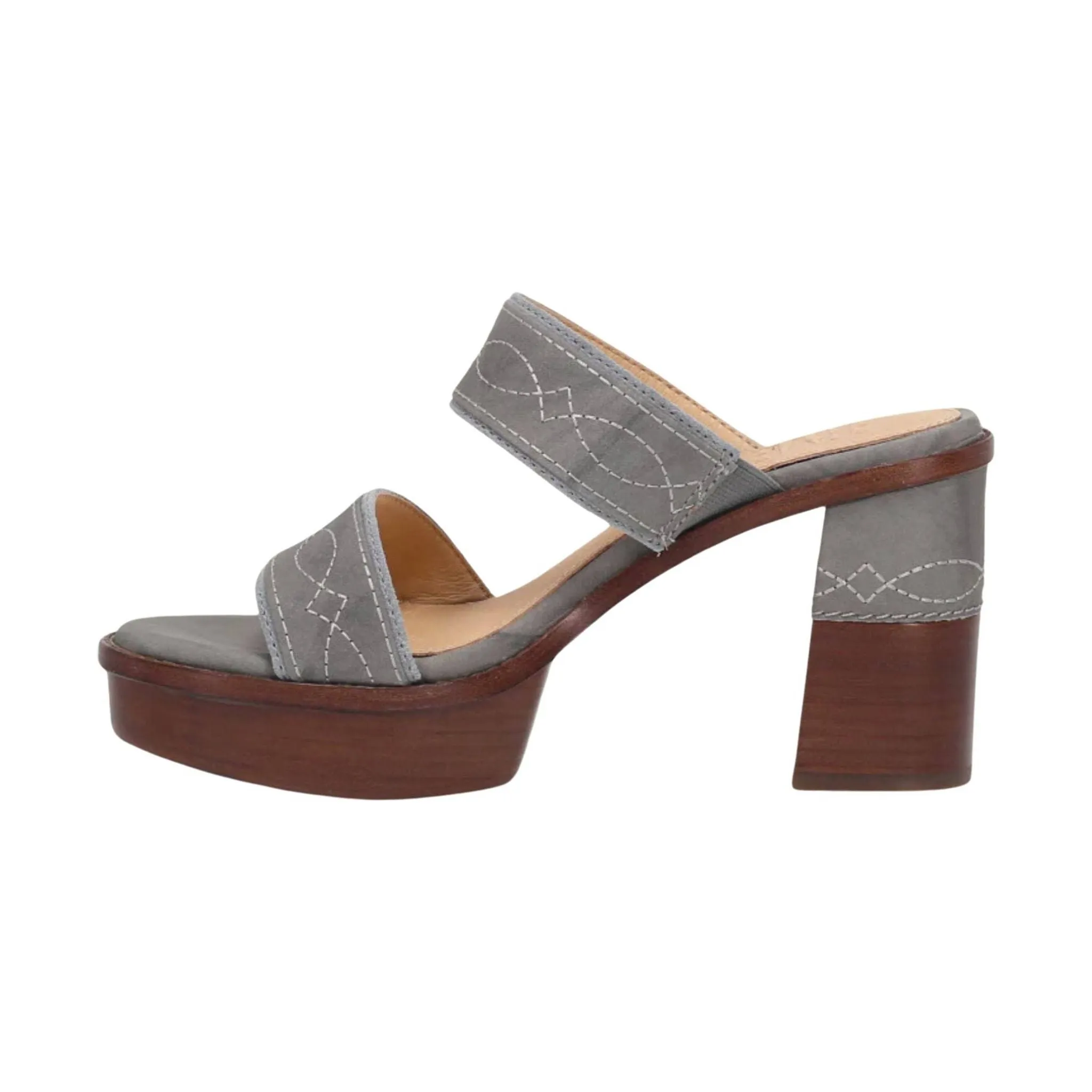 Frye Women's Pipa Woodstock 2 Band Platform Sandal - Grey Sky