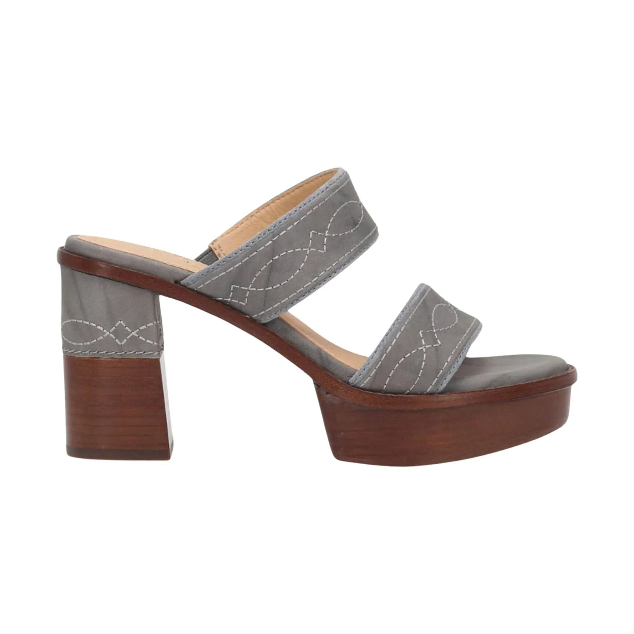 Frye Women's Pipa Woodstock 2 Band Platform Sandal - Grey Sky