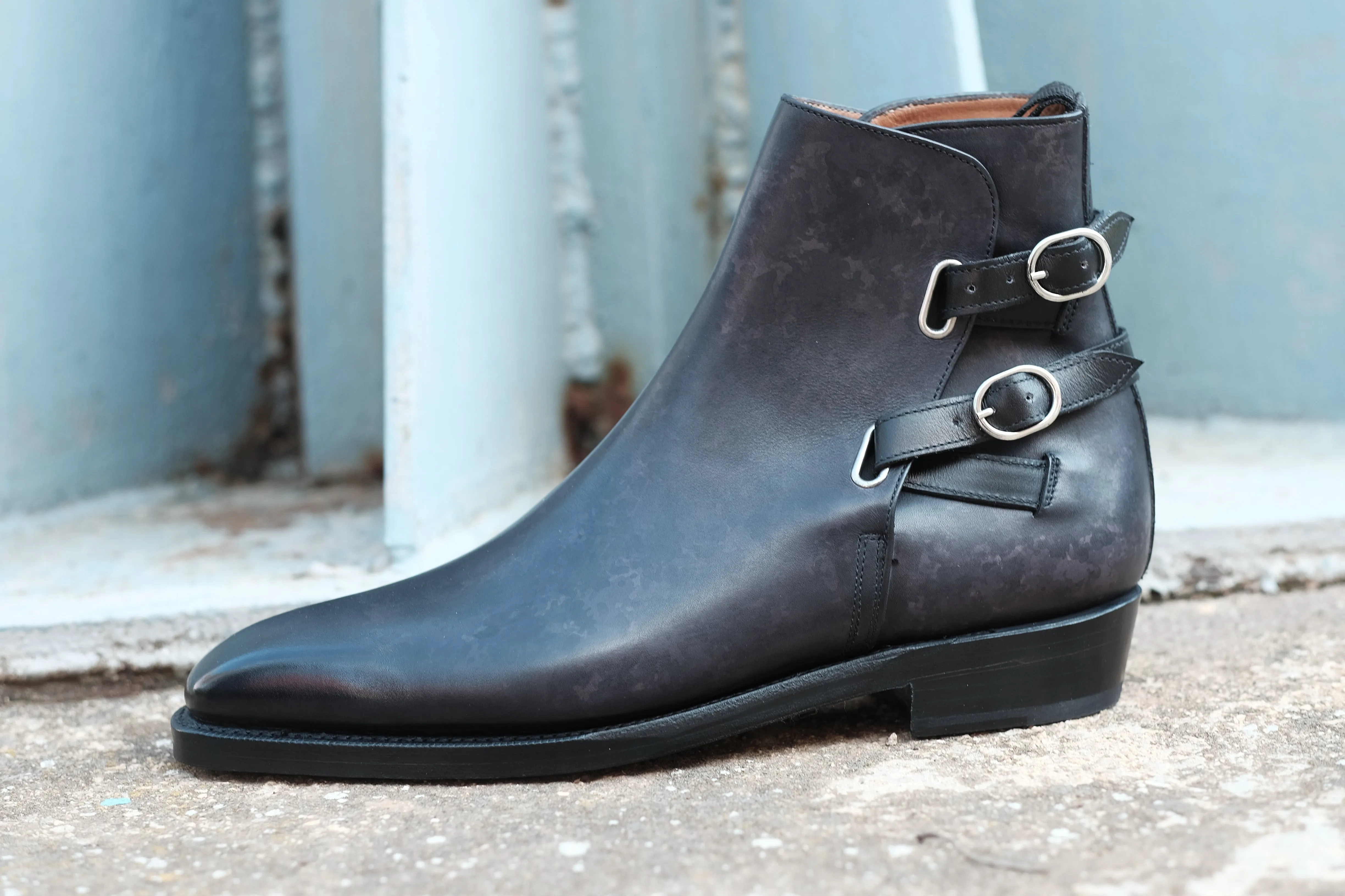 Genesee - MTO - Black Marble Patina - MGF Last - Double Leather Sole