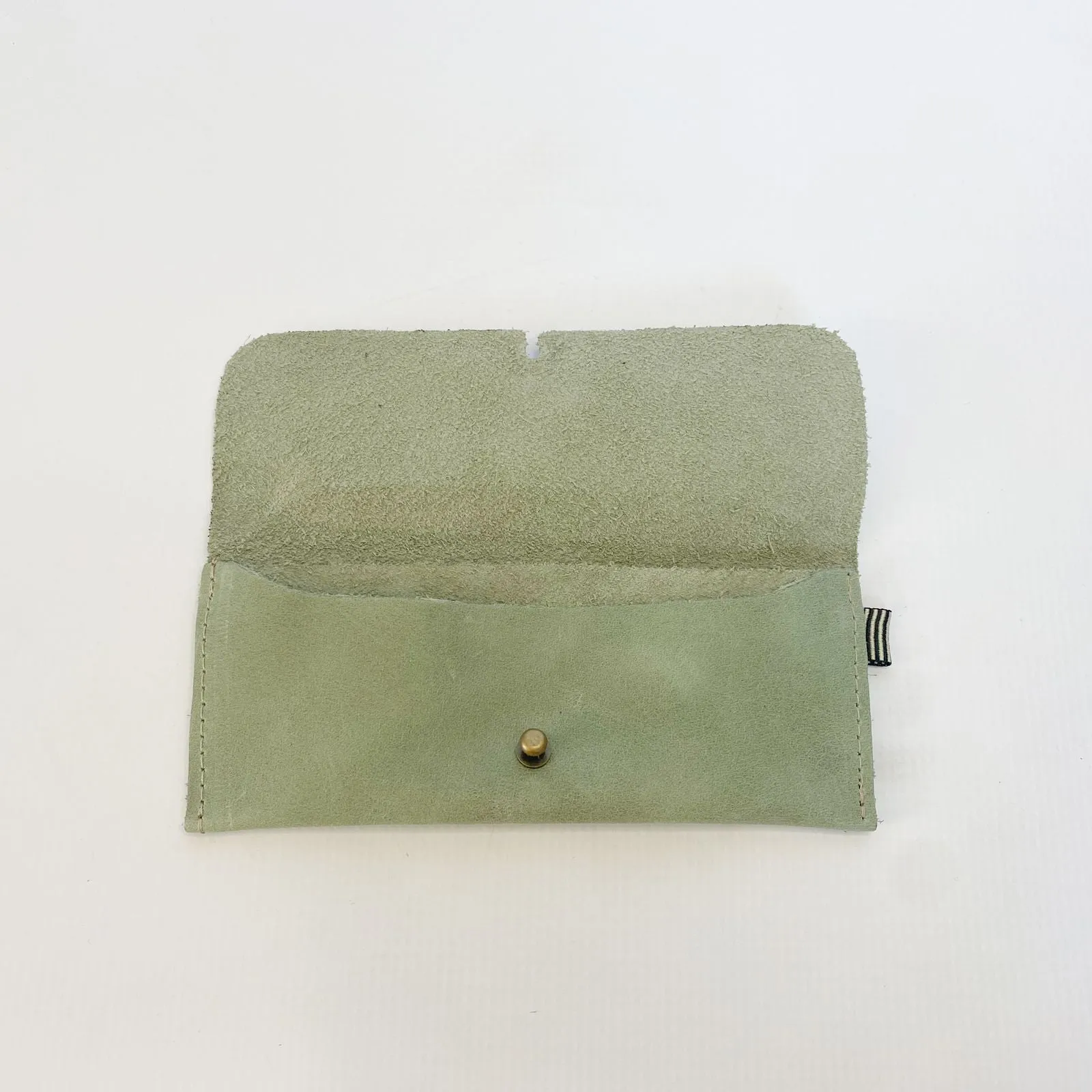 Gia leather sage sunglass pouch