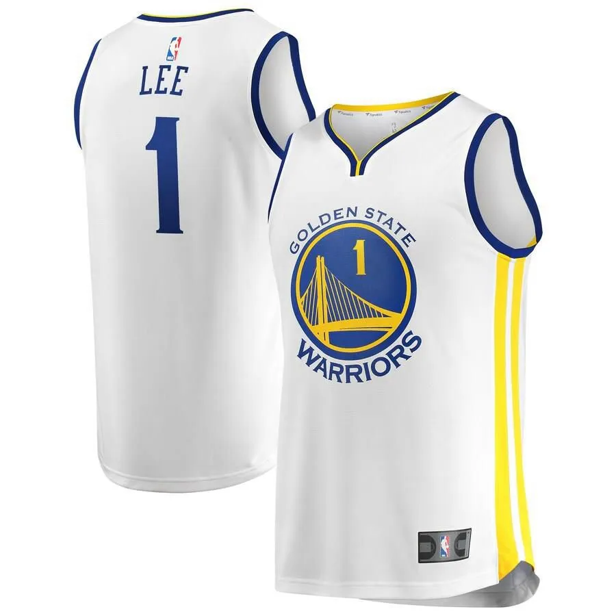 Golden State Warriors Damion Lee Fanatics Branded Replica Fast Break Player Association Jersey Kids - White | Ireland L9025M1